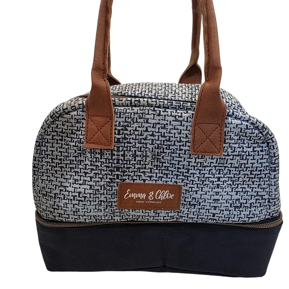 Emma‎ & Chloe Insulated Lunch Bag Cosmetic Toiletry Travel Pouch 2 Compartments